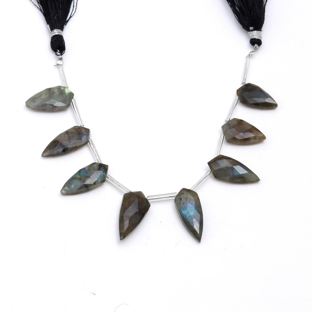 Labradorite Grey Shark Tooth Faceted Natural Beads 8 Inches Strands