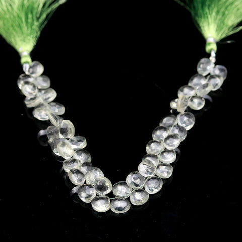 Green Amethyst Pear Faceted Natural Beads 8 inches strands