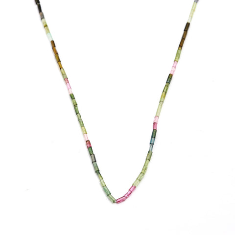 Multi Tourmaline Shaded Multicolor Tube Smooth Natural Beads 12 inches Strands