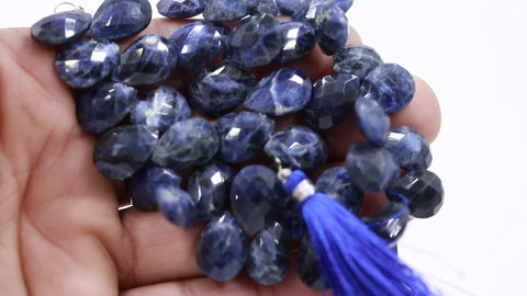 Lapis Lazuli Blue Drop Faceted Natural Beads 8 Inches Strands