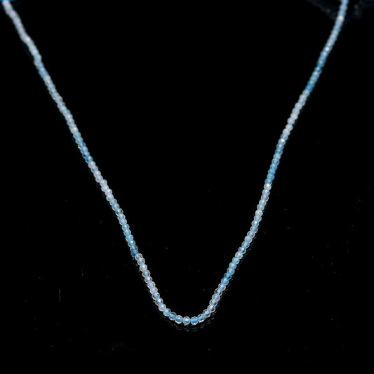 Aquamarine Shaded Blue Round Faceted Natural Beads 12.5 Inches strands