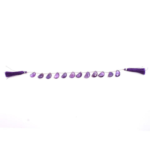 Amethyst Purple D Shape Faceted Natural Beads