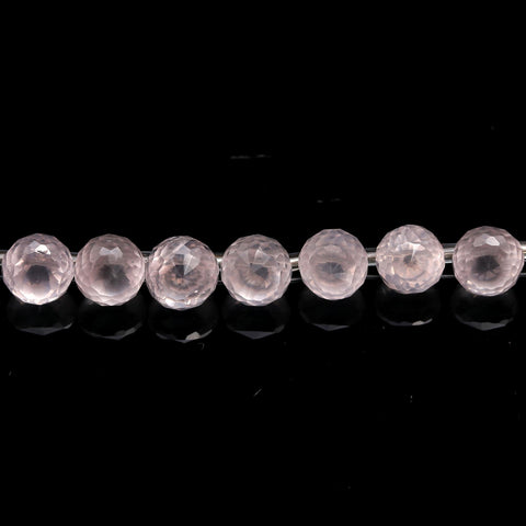 Rose Quartz Pink Onion Faceted Natural Beads 8 Inches Strands