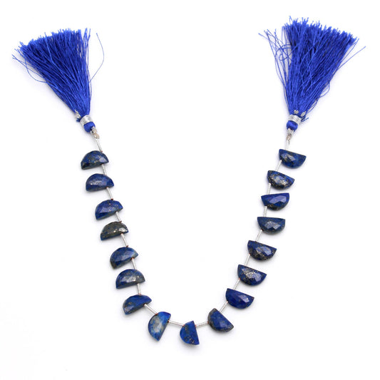 Lapis Lazuli Blue D shape Faceted Natural Beads 8 Inches Strands