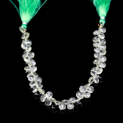 Green Amethyst Pear Faceted  Natural Beads 8 inches strands