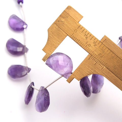 Amethyst Purple D Shape Faceted Natural Beads