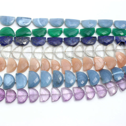 Blue Opal D Shape Faceted Natural Beads