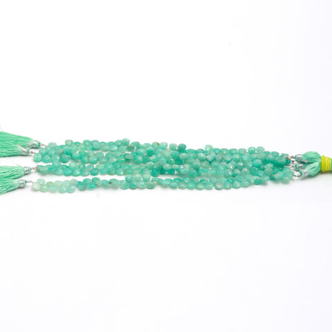 Chrysoprase Green Heart Faceted Natural Beads 8 Inches Strands