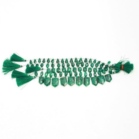 Green Dyed Quartz Rhombus Faceted Natural Beads