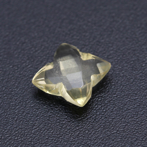 Lemon Quartz Yellow Point Clover Faceted Natural 10 MM Stone