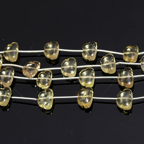 Citrine Yellow Butterfly Carving Natural Beads 8 Inches Strands