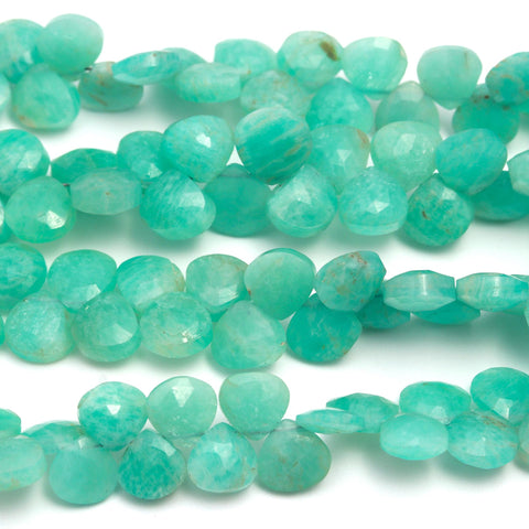 Chrysoprase Green Heart Faceted Natural Beads 8 Inches Strands