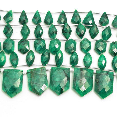 Green Dyed Quartz Rhombus Faceted Natural Beads