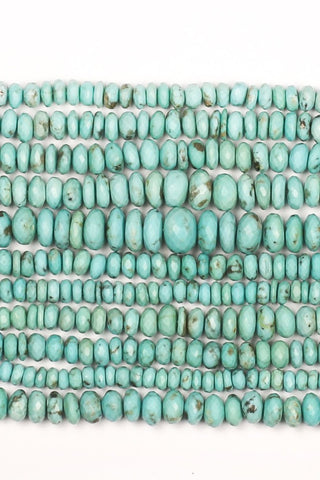 Turquoise Blue Green Rondelle Faceted Natural Beads