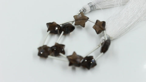 Smoky Quartz Brown Star Faceted Natural Beads