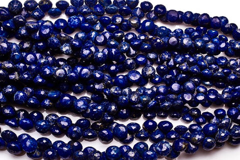 Lapis Lazuli Dark Blue Onion Faceted Natural Beads