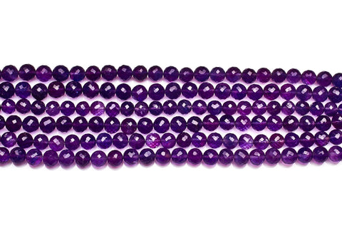 Amethyst Purple Round Faceted Natural Beads