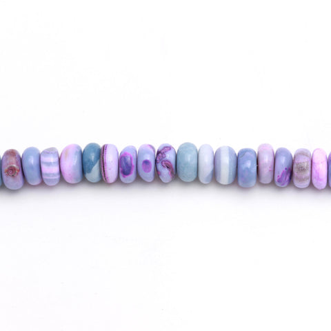 Purple Opal Pink Rondell Smooth Natural Beads 8 Inches Strands