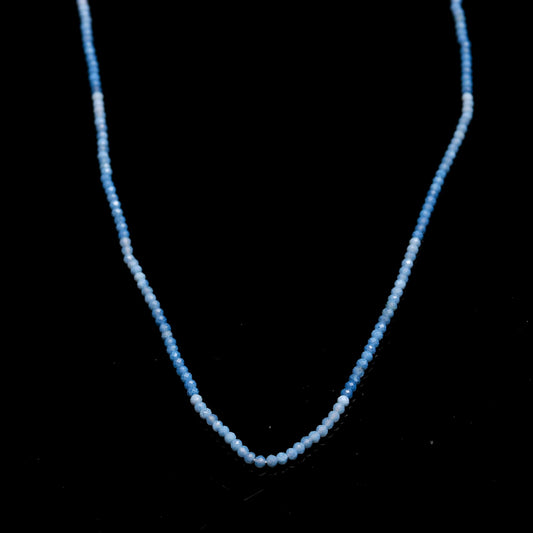 Aquamarine Shaded Blue 2 MM Round Faceted Natural Beads 12.5 inches Strands