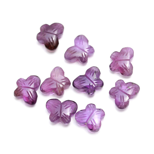 Amethyst Purple Butterfly Carving Natural 4 MM Beads