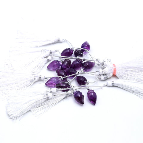 Amethyst Purple Conch Shell 18 MM Carving Natural Pair Beads For Jewelry Making