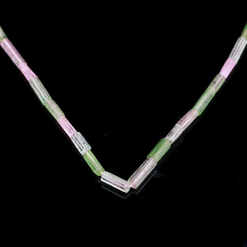 Afghan Tourmaline Multicolor Tube Smooth Natural Beads 16 inches