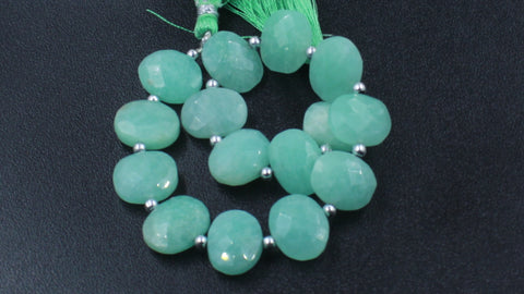 Amazonite Green Oval Faceted Natural Beads 8 Inches Strands