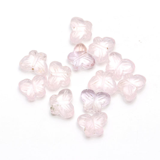 Rose Quartz Pink Butterfly Carving Natural 9 MM Stone