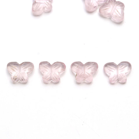 Rose Quartz Pink Butterfly Carving Natural 9 MM Stone