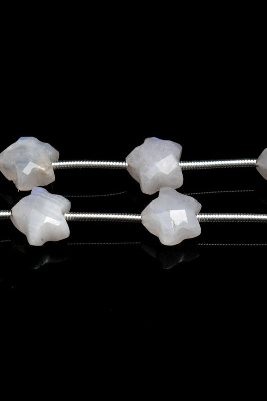 Rainbow Moonstone Star Faceted Natural Beads