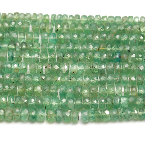 Green Apatite Green Tire Faceted Natural Beads 16 Inches Strands