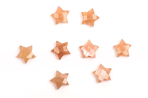 Sunstone Brown Star Faceted Natural Beads