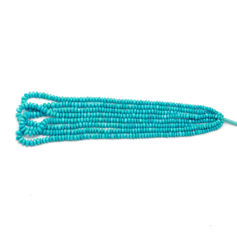 Sleeping Beauty Turquoise Blue Rondelle Faceted Natural Beads 16 Inches Strands