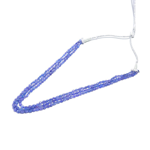 Tanzanite Blue Oval Smooth Natural Beads Necklace 24 inches strands