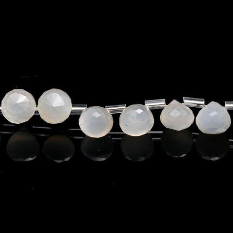 White Moonstone Onion Faceted Natural Beads 8 Inches Strands