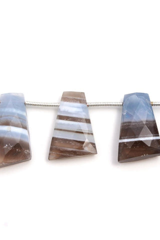 Boulder Opal Blue/Grey Odd Rectangle Faceted Natural Beads