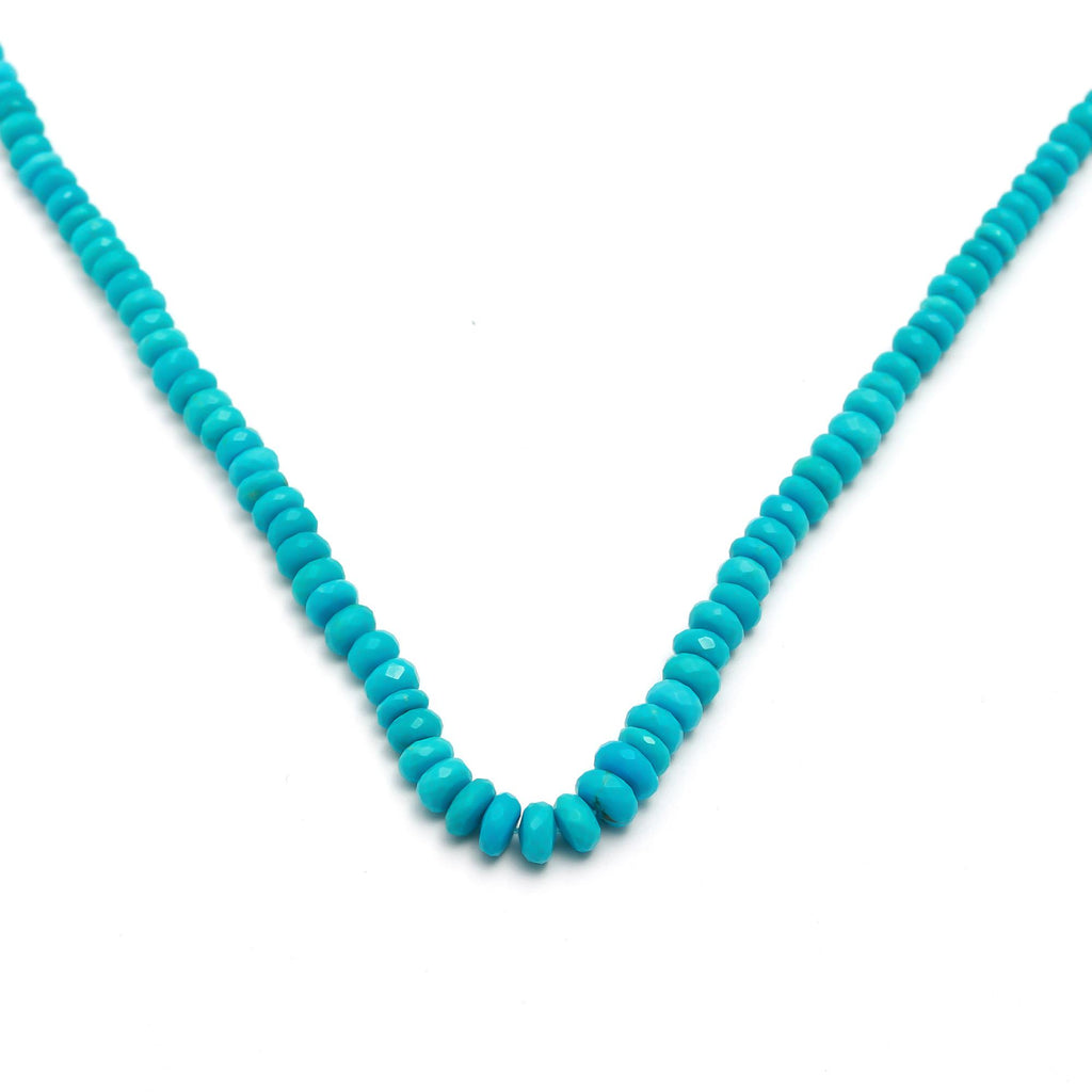 Sleeping Beauty Turquoise Blue Rondelle Faceted Natural Beads 16 Inches Strands