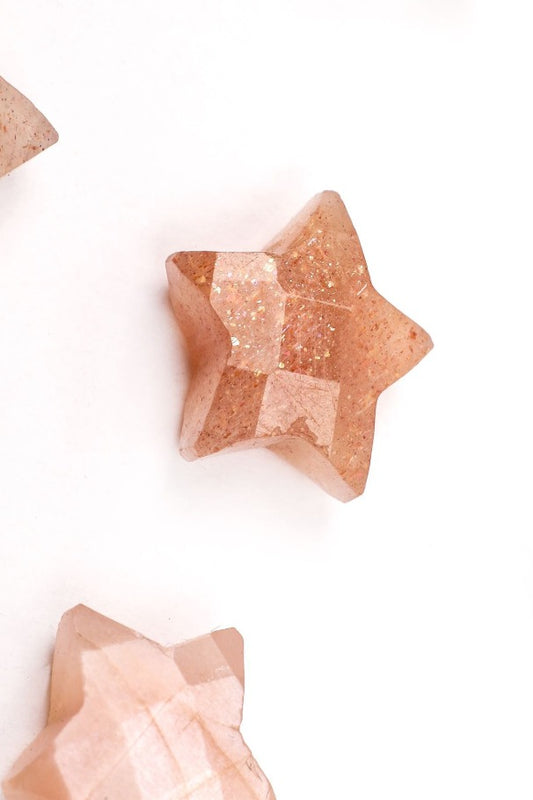 Sunstone Brown Star Faceted Natural Beads