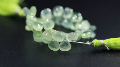 Prehnite Yellow Pear Faceted Natural Beads 8 inches strands