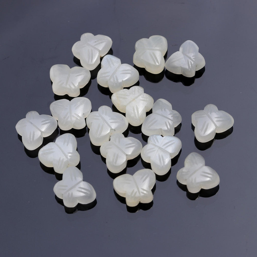 Moonstone White Butterfly Carving Natural 4 MM stone