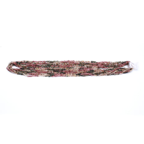 Watermelon Tourmaline Chips Smooth Natural Beads 34 Inches Strands