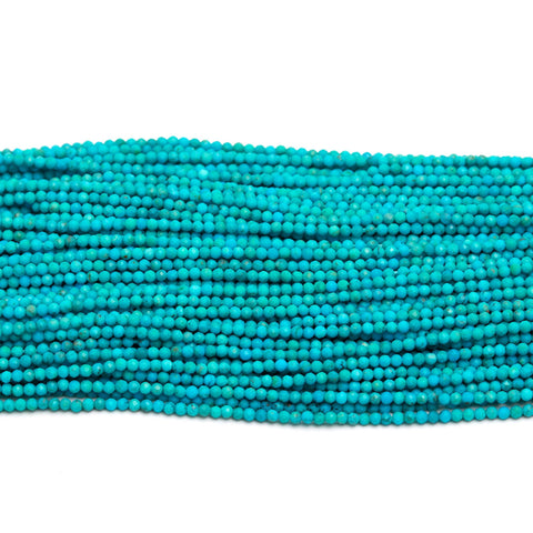 Howlite Turquoise Green Round Faceted Natural Beads 12.5 inches