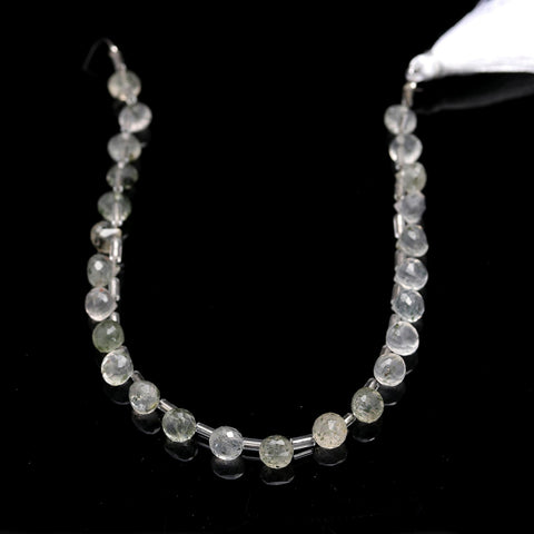 Green Rutilated Quartz Green Onion Faceted Natural Beads 8 Inches strands