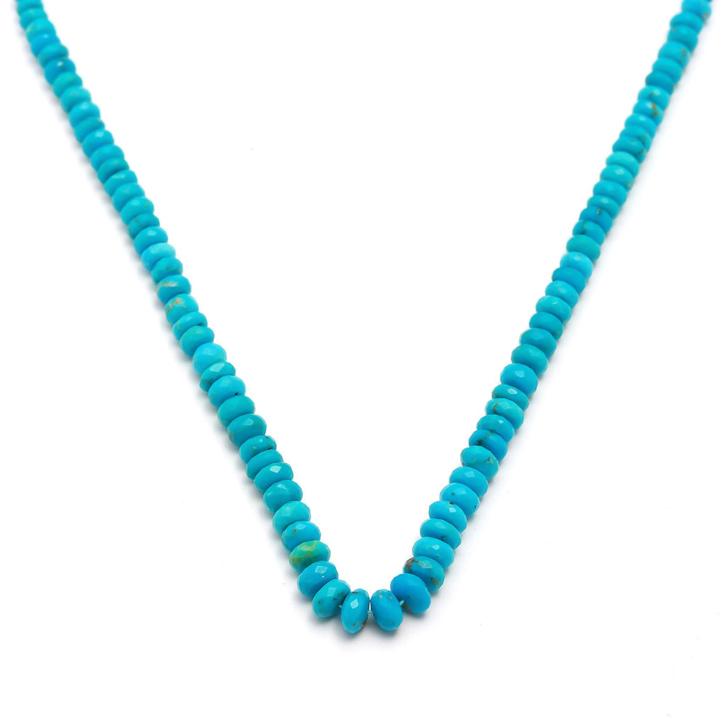 Sleeping Beauty Turquoise Blue Rondelle Faceted Natural Beads 16 Inches