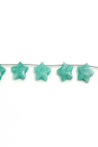 Amazonite Green Star Faceted Natural Beads