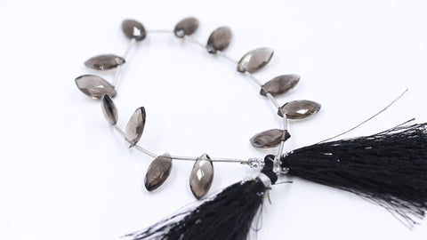 Smoky Quartz Brown Marquise Faceted Natural Beads 8 Inches