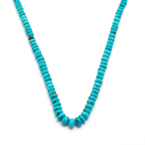 Sleeping Beauty Turquoise Blue Rondelle Faceted Natural Beads 16 inches Strands