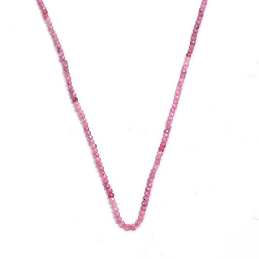 Pink Tourmaline Shaded Pink Round Faceted Natural Beads 12.5 inches strands