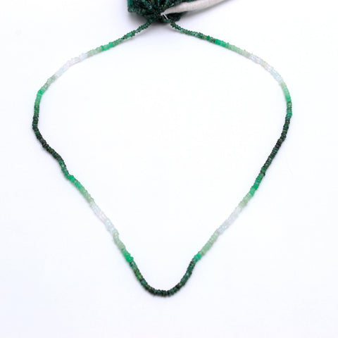 Emerald Shaded Green Rondelle Faceted Natural Beads 16 Inches Strands