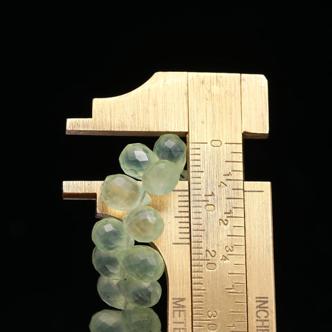 Prehnite Green Drop Faceted Natural Beads 8 Inches Strands